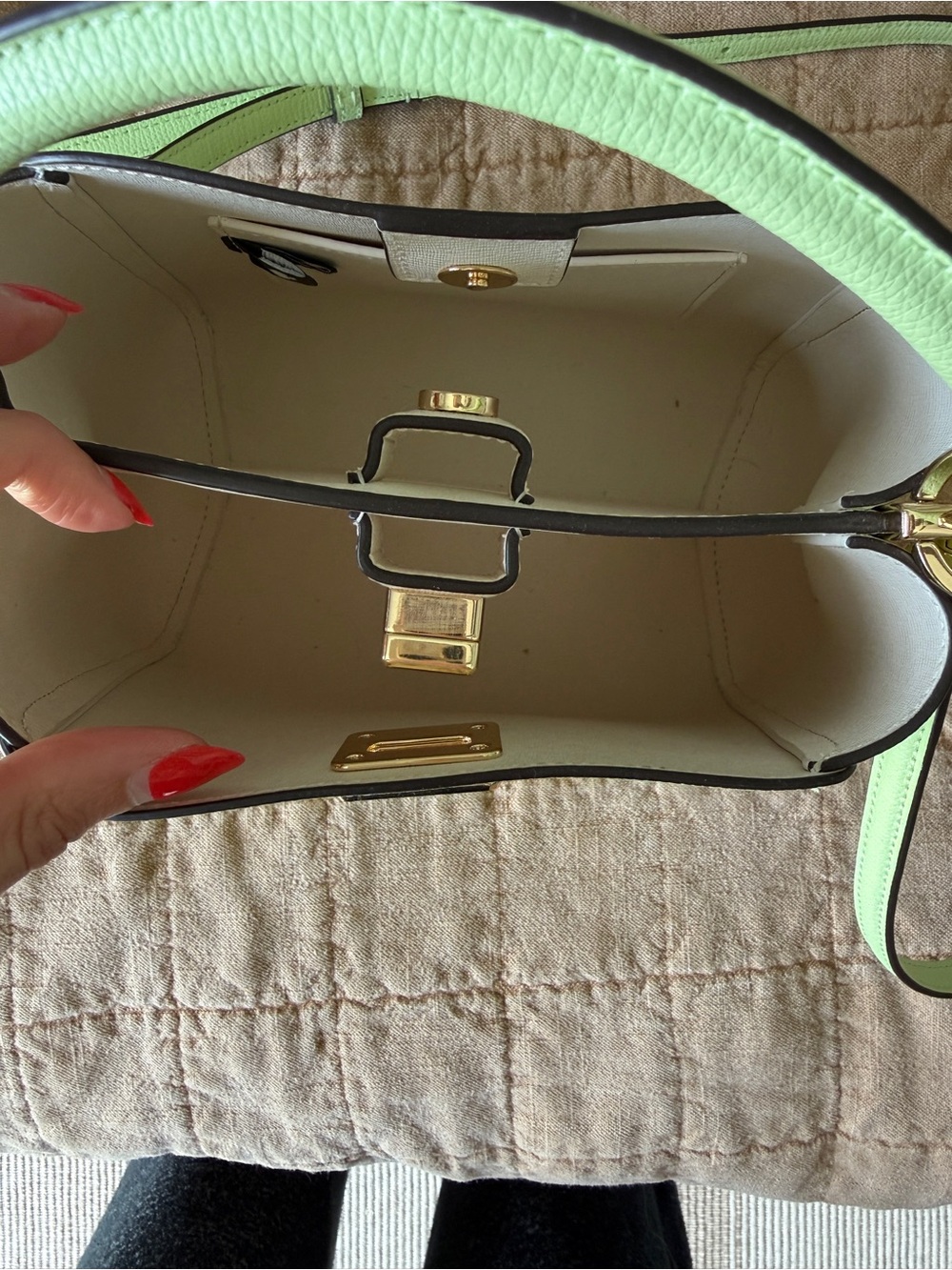 kate spade mint green top-handle crossbody bag with gold hardware - Picture 5 of 5